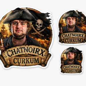 Pack de 3 autocollants officiels du Capitaine – Chatnoirx Curkum